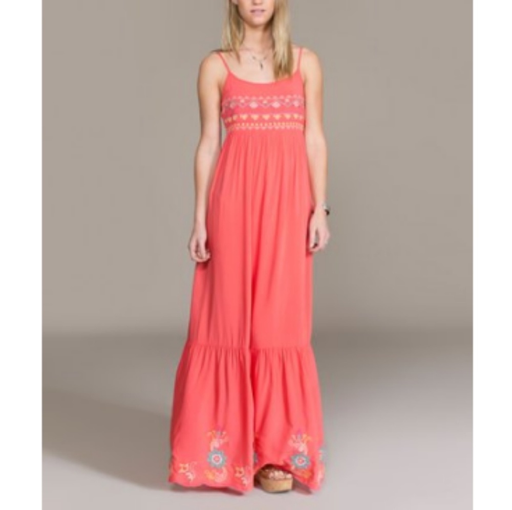 Flying Tomato Coral Embroidered Maxi L